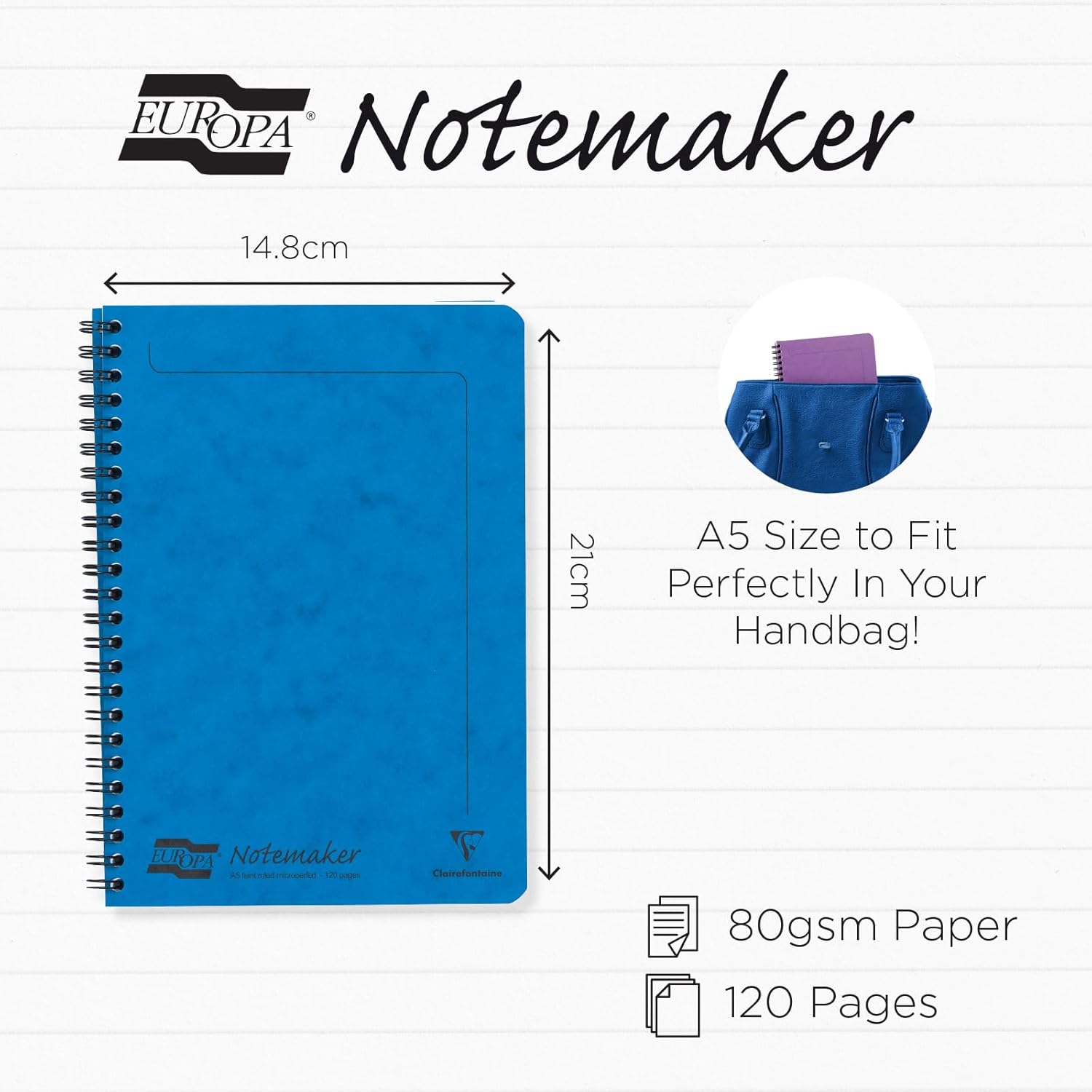 Thumbnail 1 de Clairefontaine 4850Z Europa Notemakers: Set of 10 A5 Spiral Notebooks
