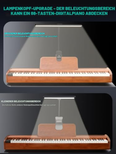 Thumbnail 5 de Vekkia 88 LED Wiederaufladbare Notenpultleuchte – Augenfreundliche Klavierlampe mit Clip