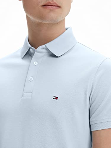 Detalle de Tommy Hilfiger Uomo Maglietta Polo Maniche Corte Slim Fit 1985 in Breezy Blue, M
