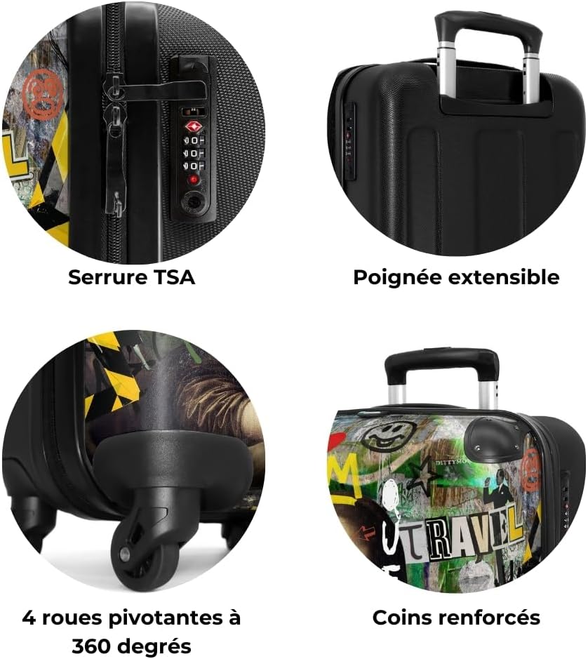 Thumbnail 6 de Valise Rigide TSA 90 L Graffiti-Beige 67x43x25 cm