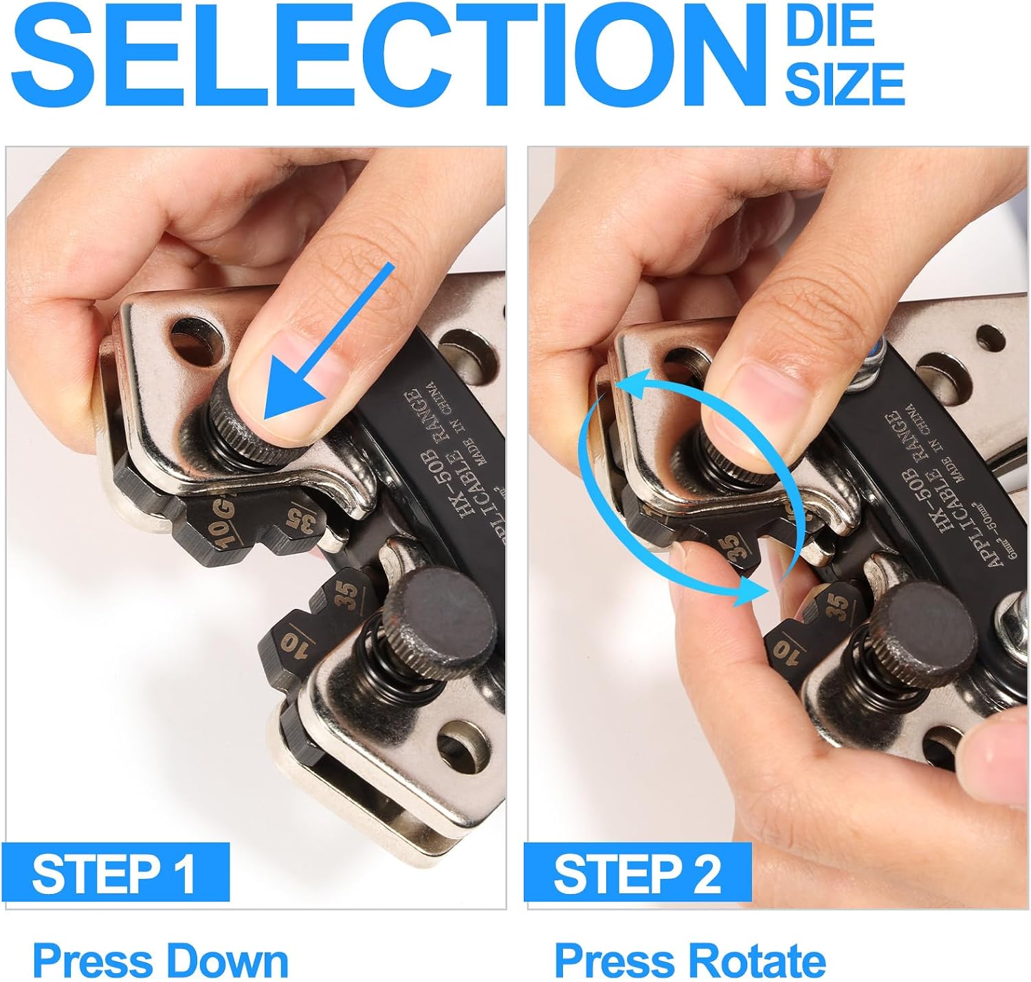 Detalle de Solsop SCT-00B Battery Cable Crimper Kit, AWG 10–1/0, 6 Dies & Cutter