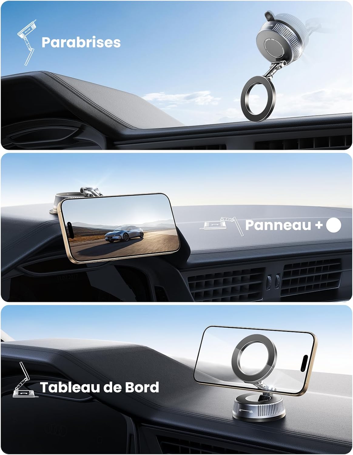 Detalle 2 de EOIWUY Support Telephone Voiture Magnétique 24 aimants
