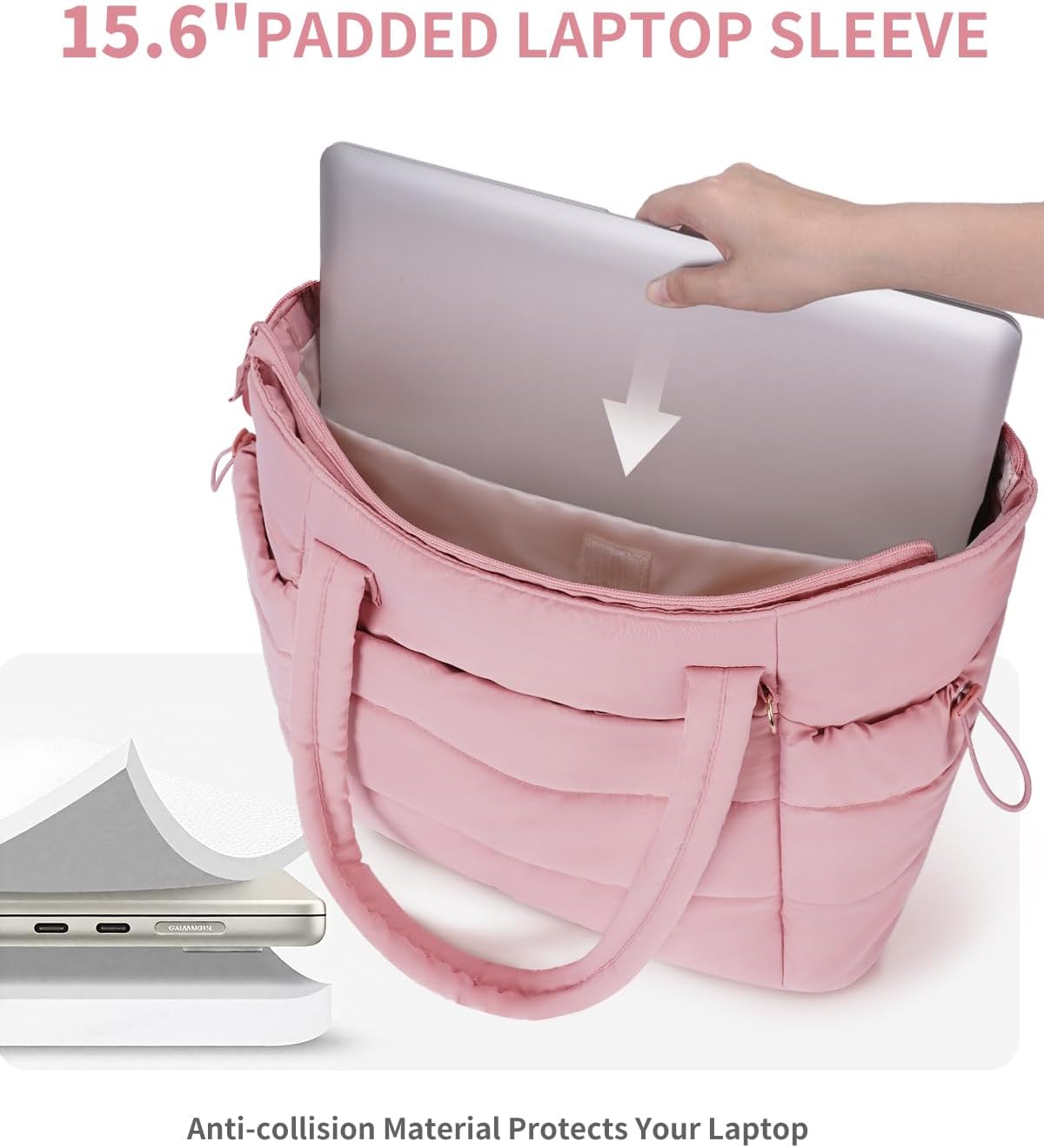 Thumbnail 2 de Wandering Nature Tote Bags for Women with Zipper (Set of 2) — 15.6 Inch Laptop Compartment & 40oz Bottle Pocket
