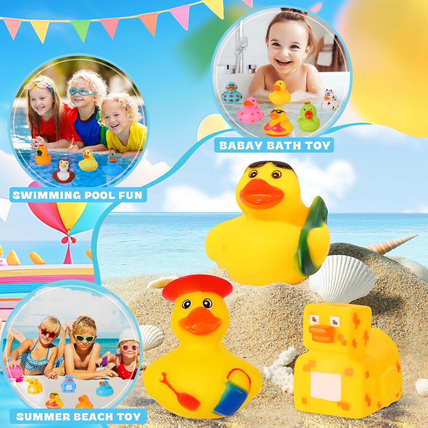 Thumbnail 2 de SCIONE 24er Badeenten-Set aus Gummi – Quietscheenten für Badewanne, Poolparty und Strand