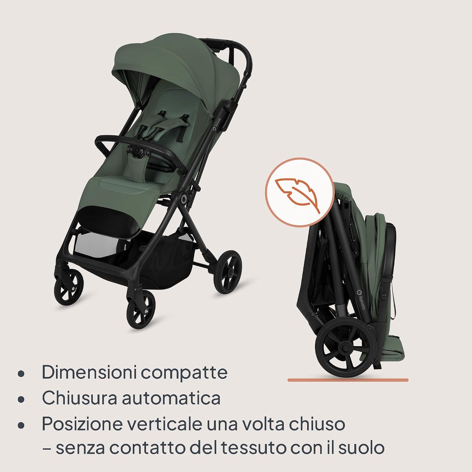 Thumbnail 3 de Lionelo TANSI Passeggino Leggero Compatto: chiusura automatica a una mano e seduta 22 kg