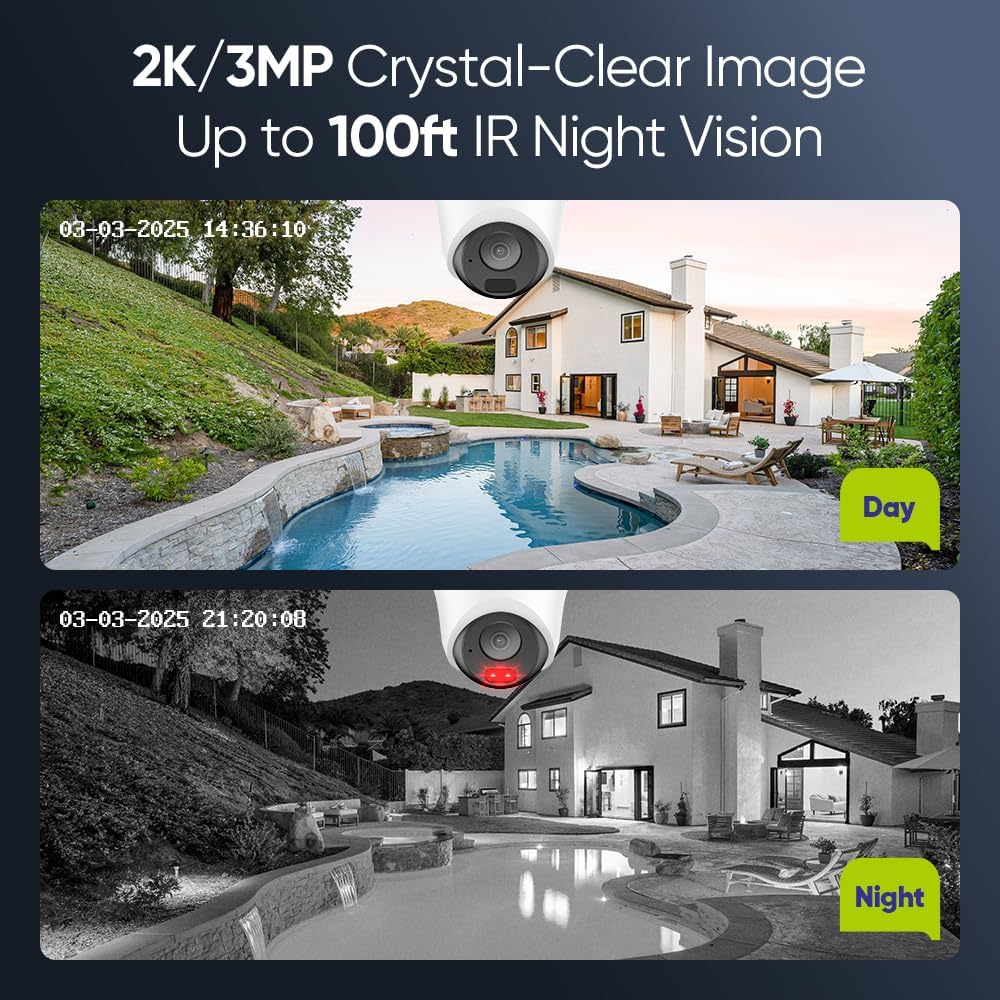 Thumbnail 1 de SANNCE 8CH POE CCTV System with 4x 3MP Outdoor Cameras and 1TB HDD — 6MP NVR, 2K Clarity, IP67 Weatherproof
