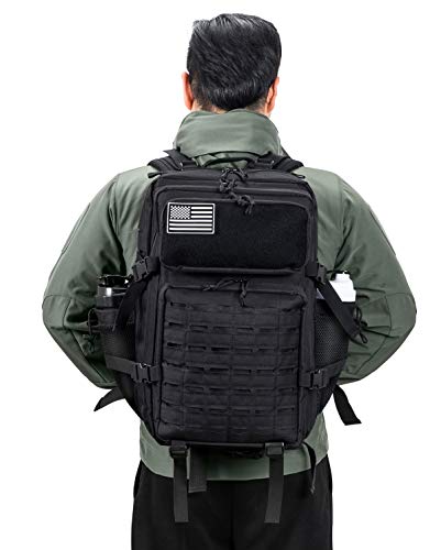 Thumbnail 3 de QT&QY mochila táctica MILITAR Molle 45L (3 días) con portabotellas y compartimento para portátil 17”