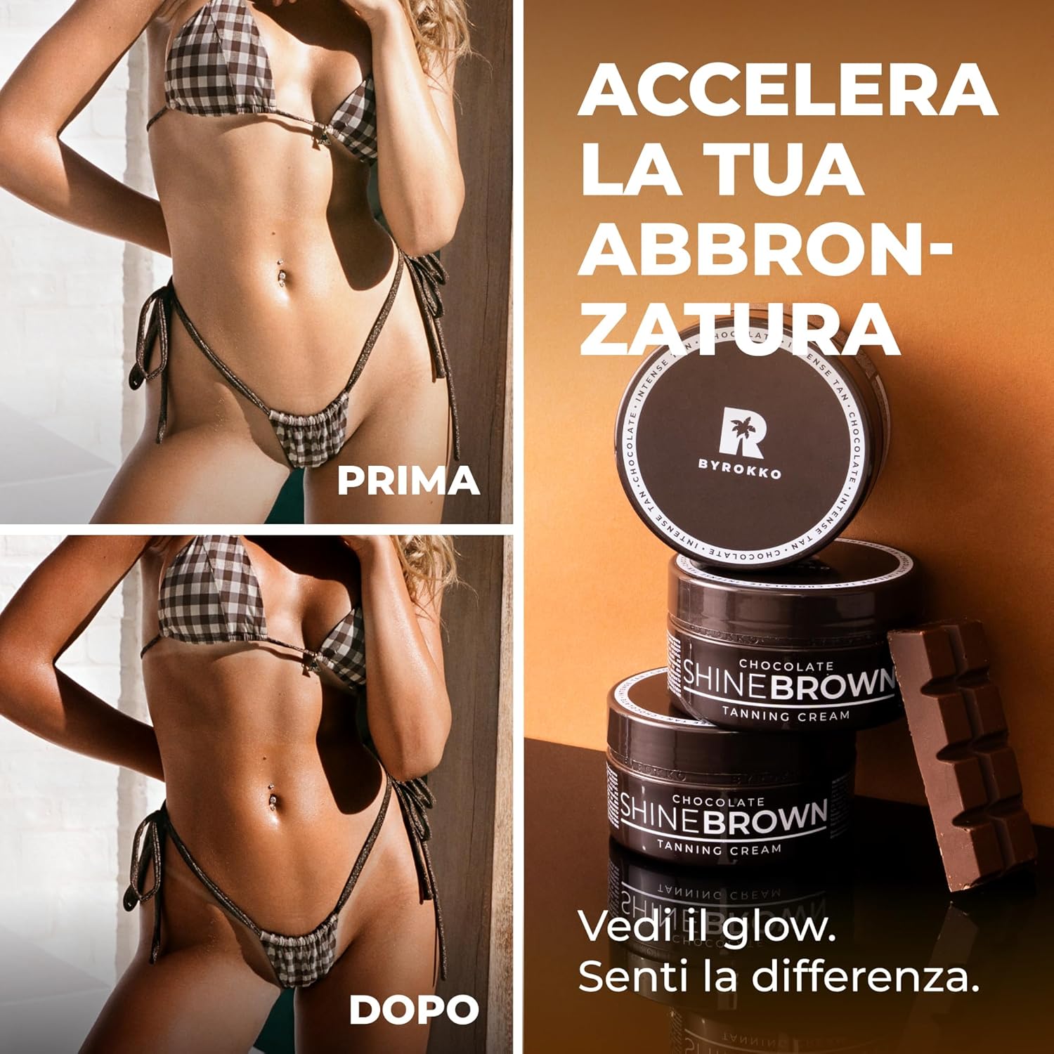 Thumbnail 5 de BYROKKO Shine Brown Crema Acceleratore Abbronzante al cioccolato (200 ml) per lettini e sole