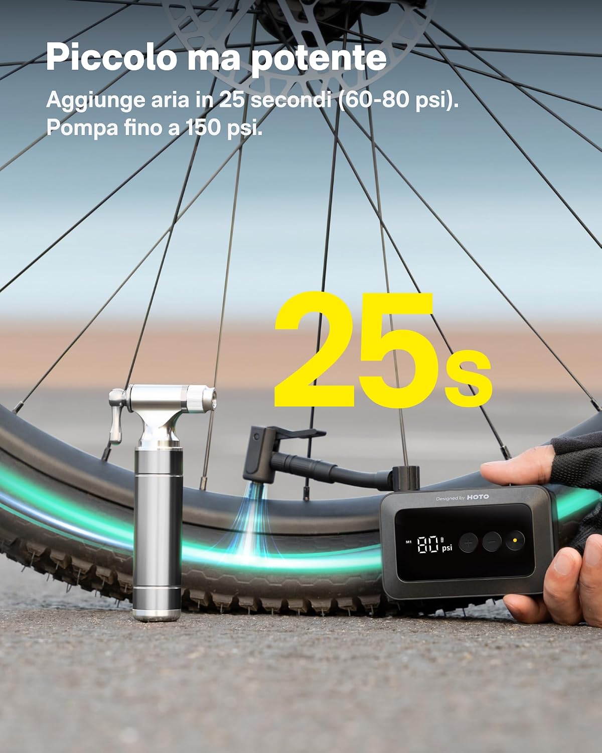 Thumbnail 1 de HOTO Mini Pompa 150 PSI per bici