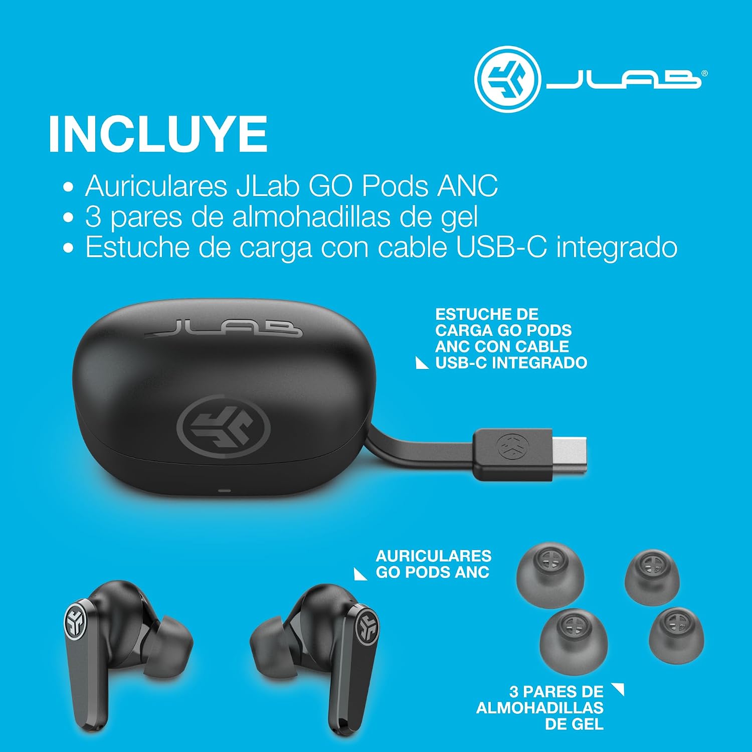 Thumbnail 8 de JLab Go Pods ANC 📴 Auriculares Bluetooth con Cancelación y 26h