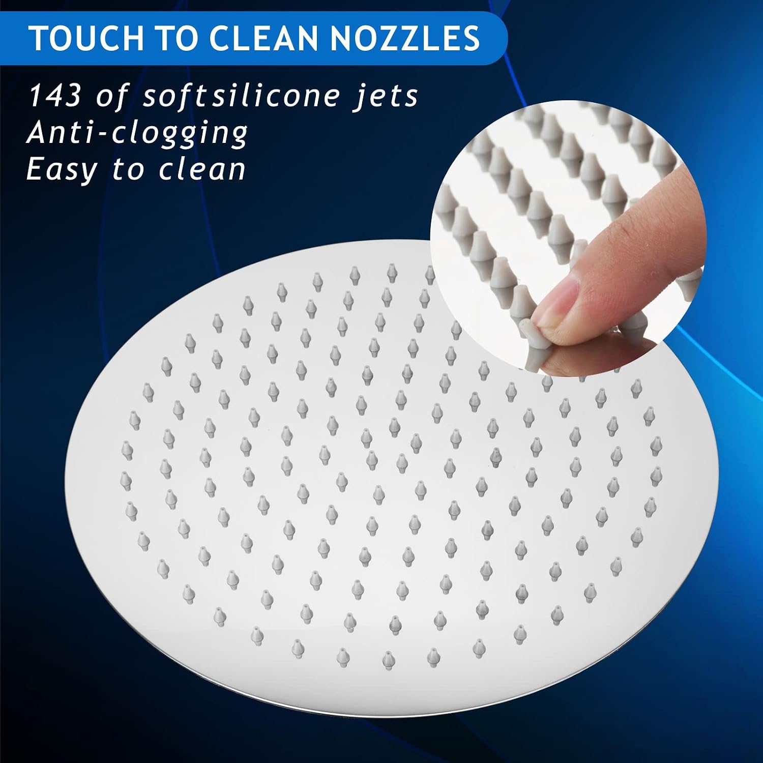 Thumbnail 2 de Voolan 12in Rain Shower Head Chrome