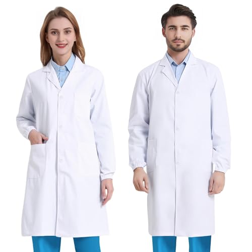 Detalle de Blouse Chimie COCREAZY en coton 80/20 – Longue, XS, pour femme et homme