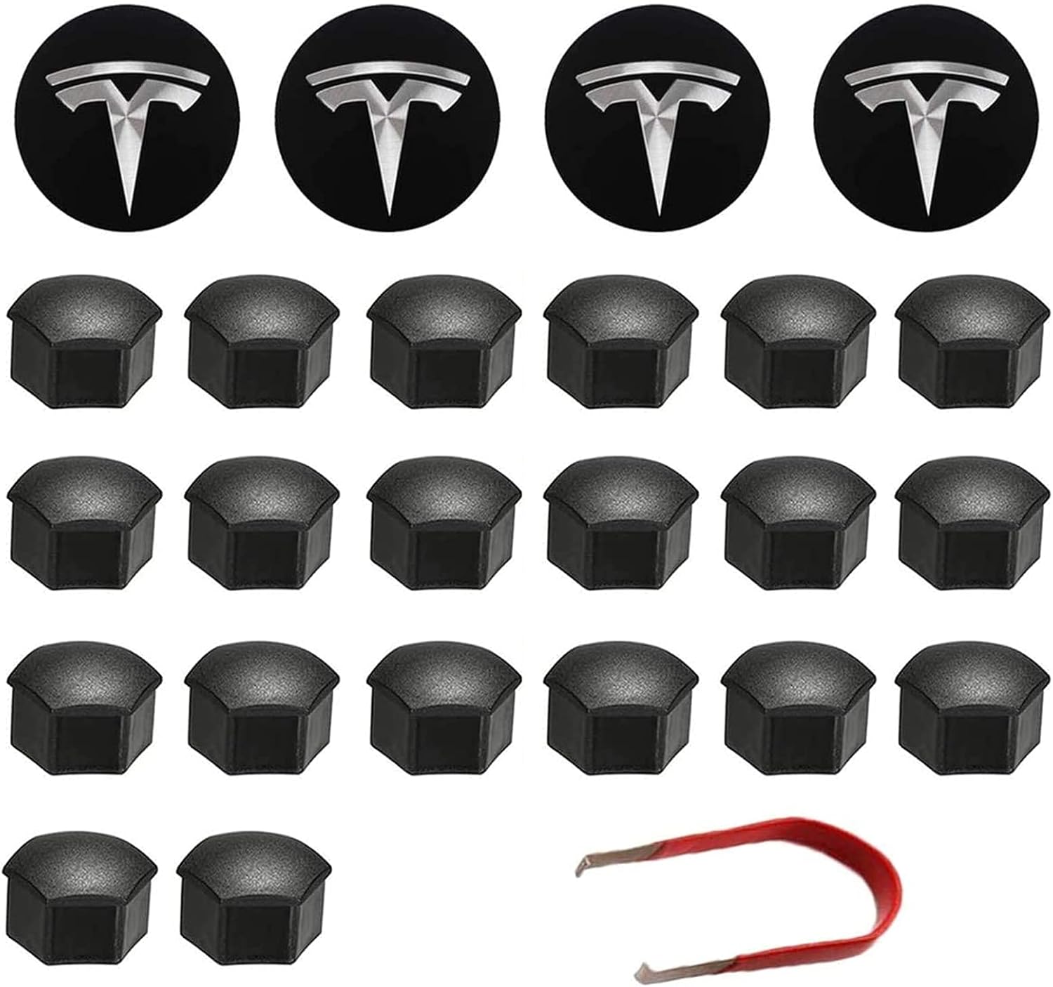 RUIZHI Tapas tuerca rueda para Tesla Model 3 S X (negro)