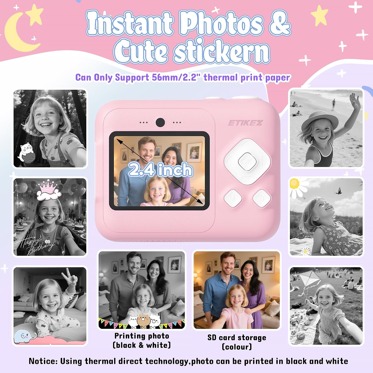 Detalle de Kids instant print camera 1080P