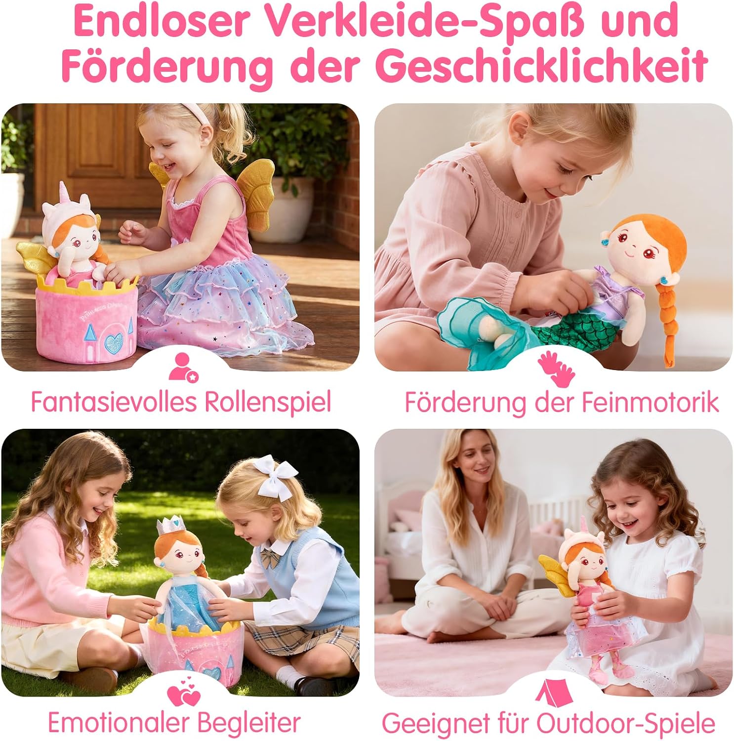 Detalle 2 de hahaland Anziehpuppe mit 3 Outfits