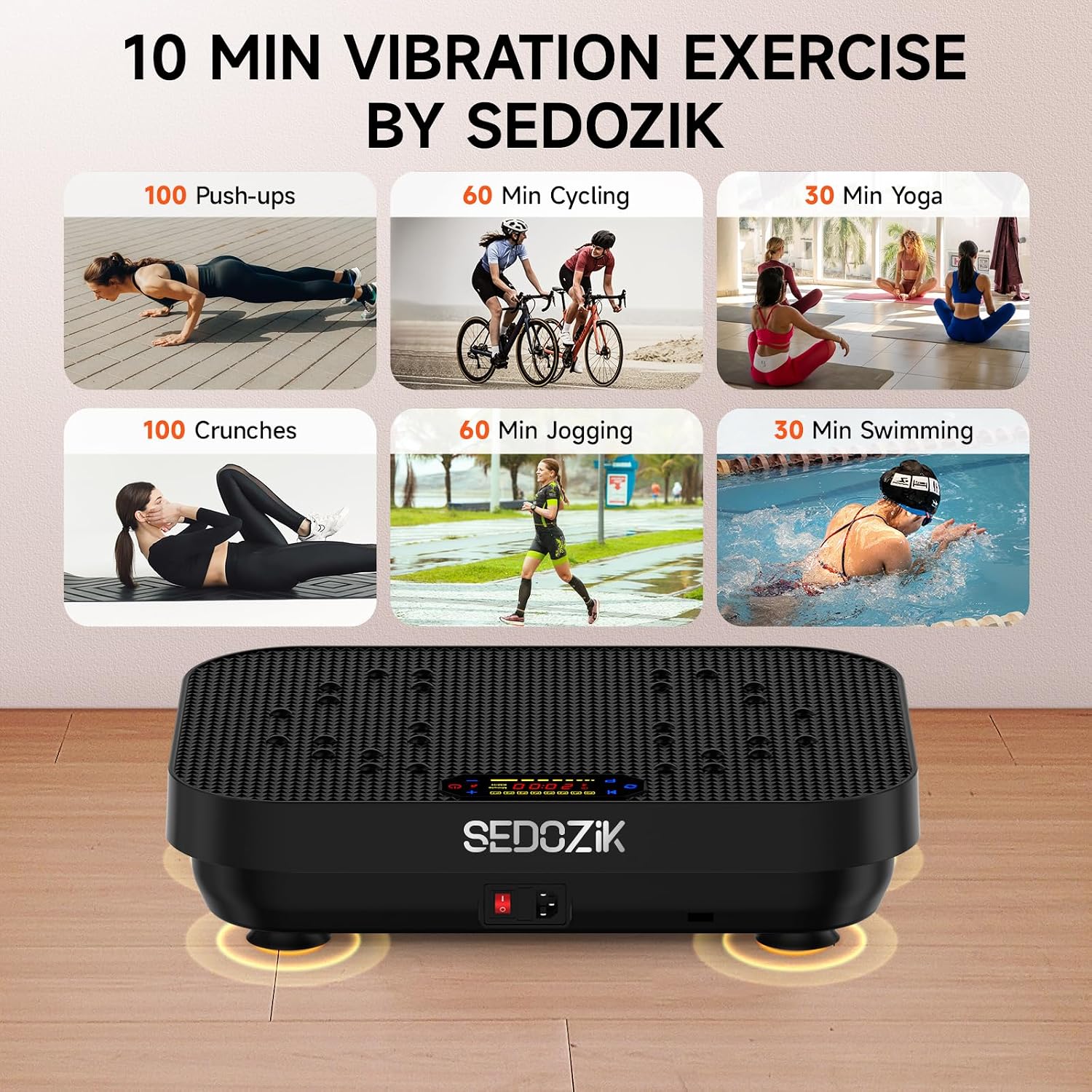 Detalle de SEDOZIK Vibration Plate Exercise Machine (450 lb Capacity) with Bluetooth, 120 Speeds & Resistance Bands