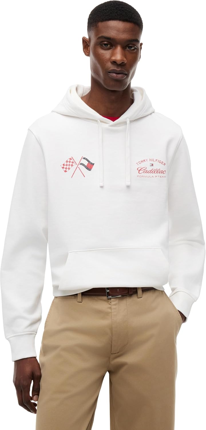 Detalle de Tommy Hilfiger Unisex Felpa con Cappuccio TH X Cadillac F1 Varsity Graphic in Cotone