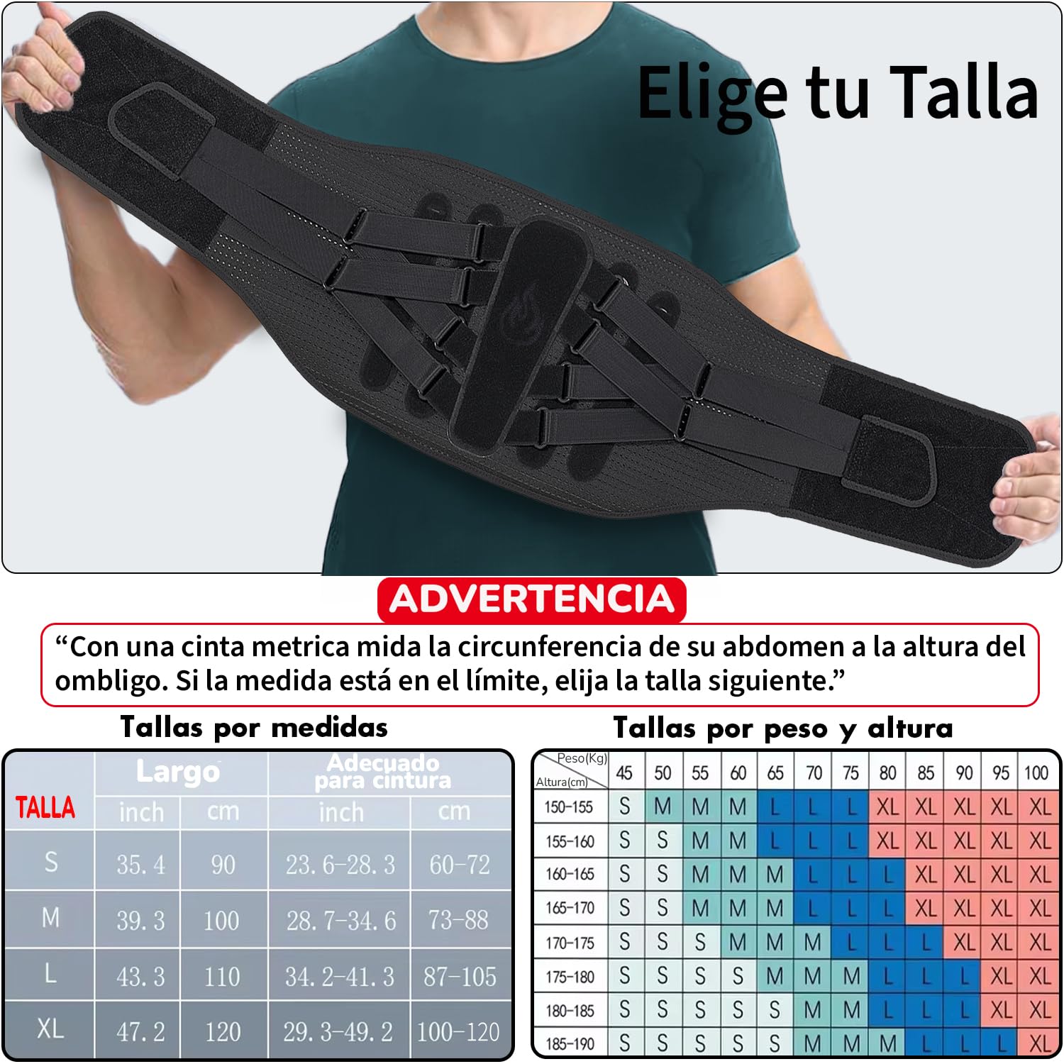 Thumbnail 5 de mezzuno Faja Lumbar XL 8 puntos Compresión