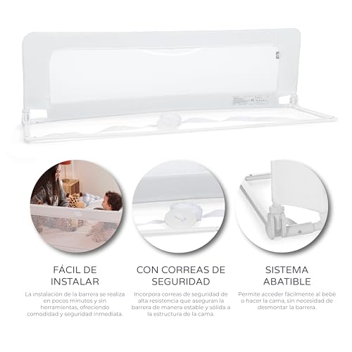 Thumbnail 5 de Ms BabyWorld – Barrera básica para cama infantil, 150 cm, plegable y portátil