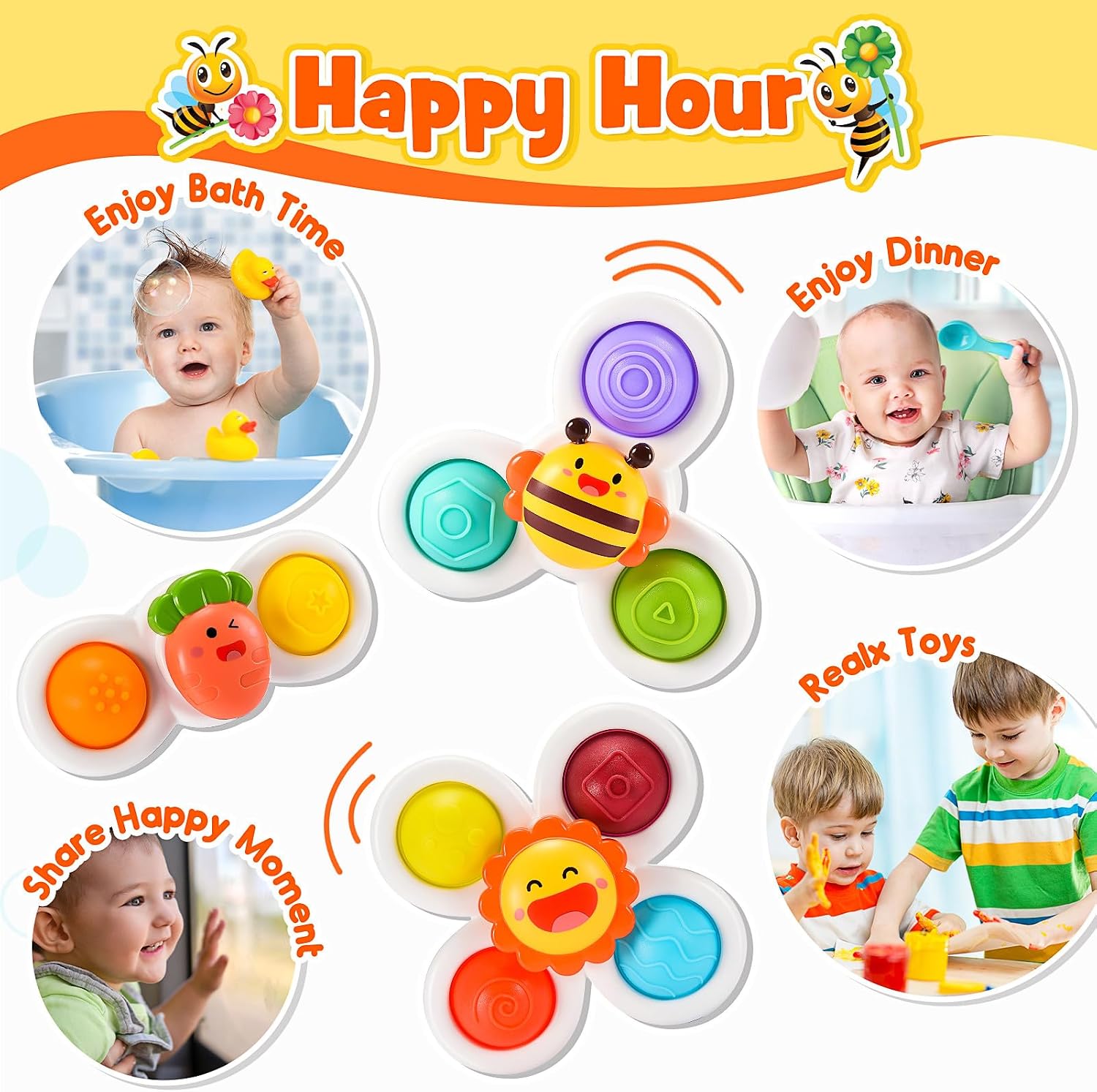 Detalle 2 de Saugnapf Spielzeug Baby 3er-Set