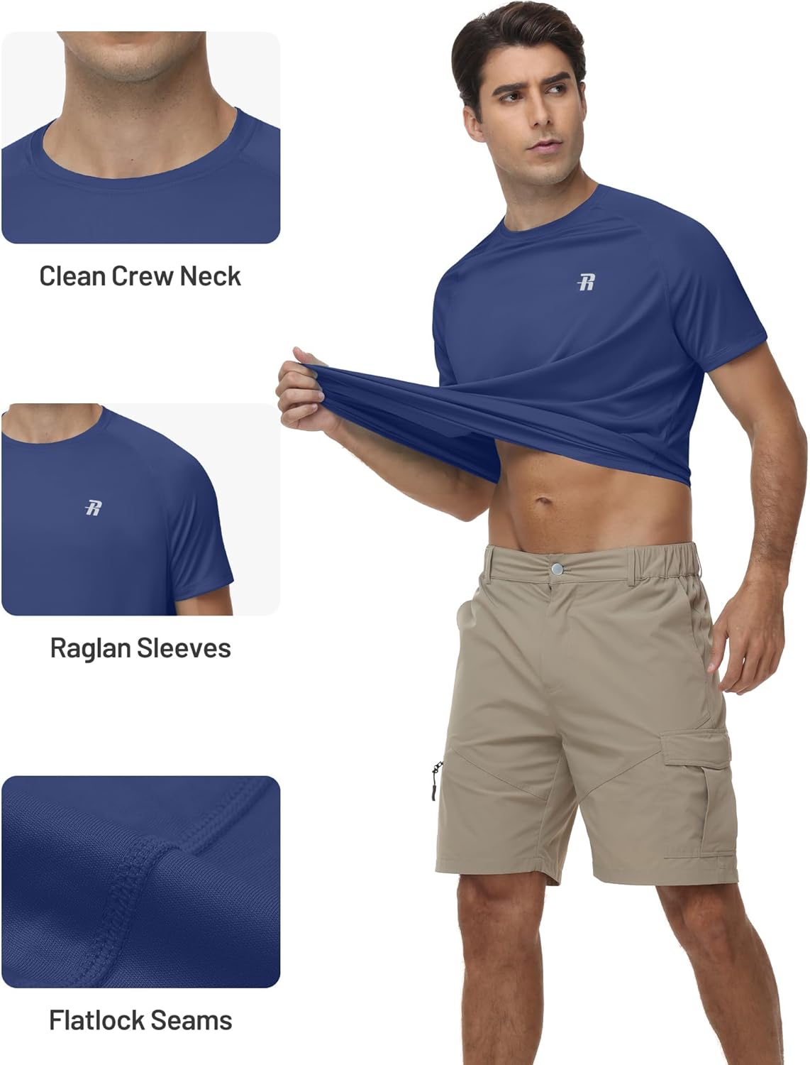 Thumbnail 3 de Runhit Men’s UPF 50+ Rash Vest Short Sleeve – Lightweight, Quick-Dry Sun Protection for Running, Swimming and Outdoor Sport