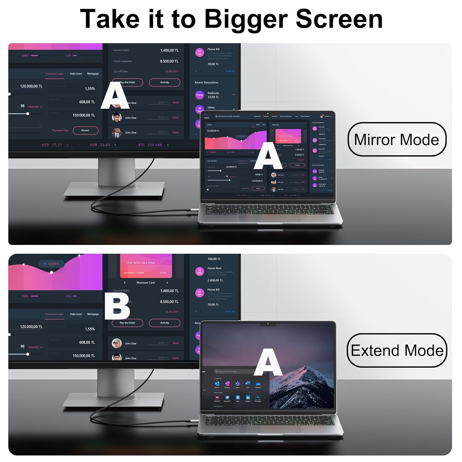 Thumbnail 4 de THANDBLE USB to HDMI Adapter Cable (3M/10FT) for 1080p 60Hz screens