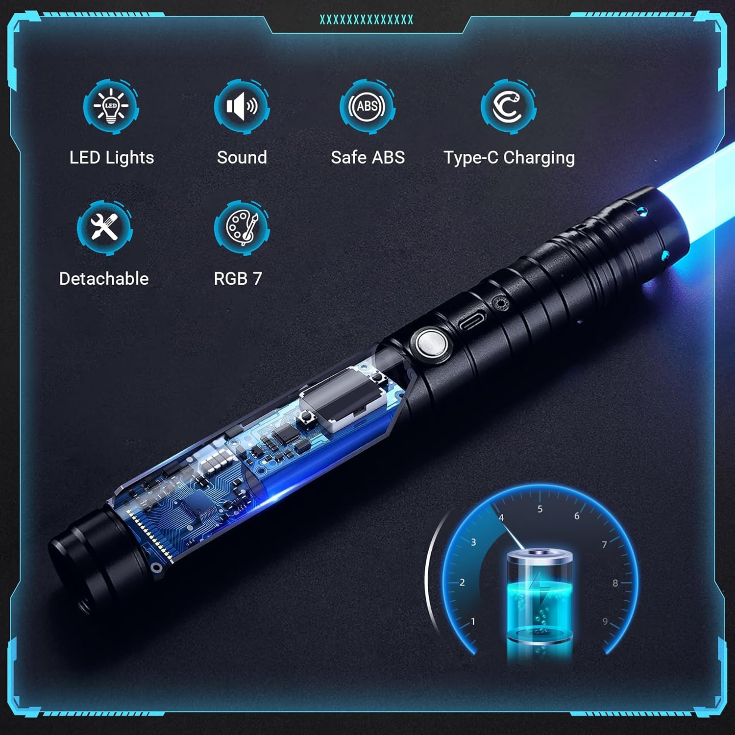 Detalle 2 de Dueling Metal Hilt 7 Colors Changeable FX Lightsaber (77cm) for Real Heavy Dueling
