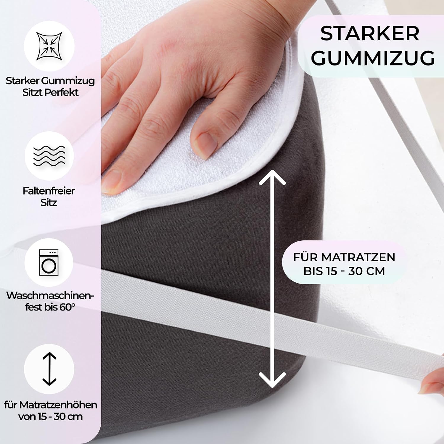 Detalle de Buymax Matratzenschoner 90x200 cm wasserdicht