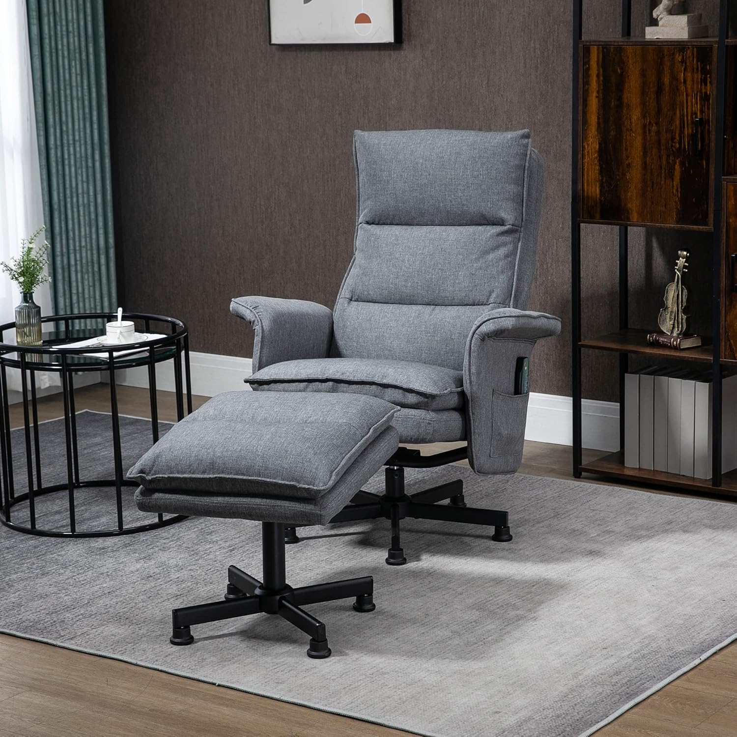 Detalle 2 de HOMCOM Fauteuil massant Gris 78x93x99 cm