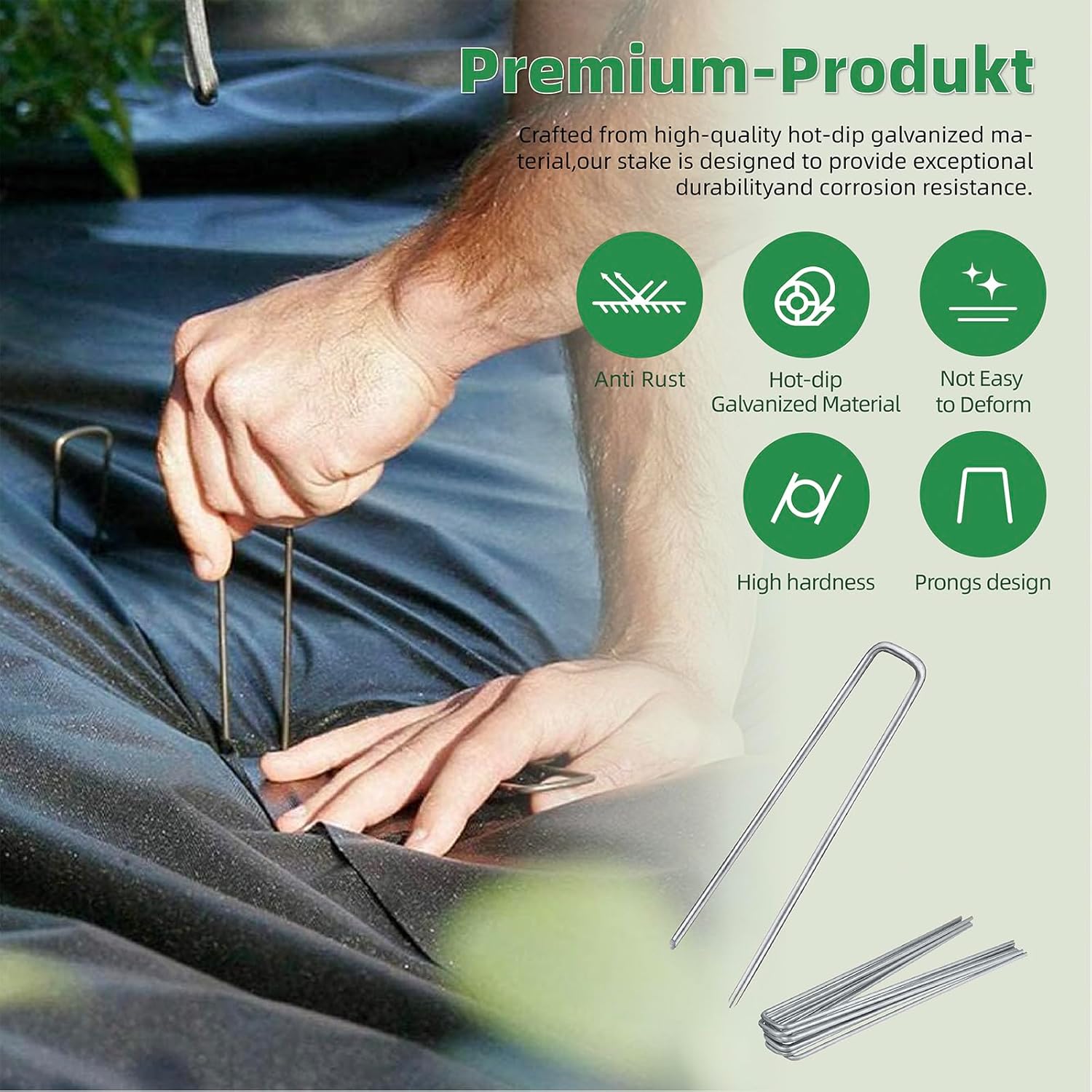 Thumbnail 1 de Clavijas de membrana para tiendas y césped 🌱 150 mm