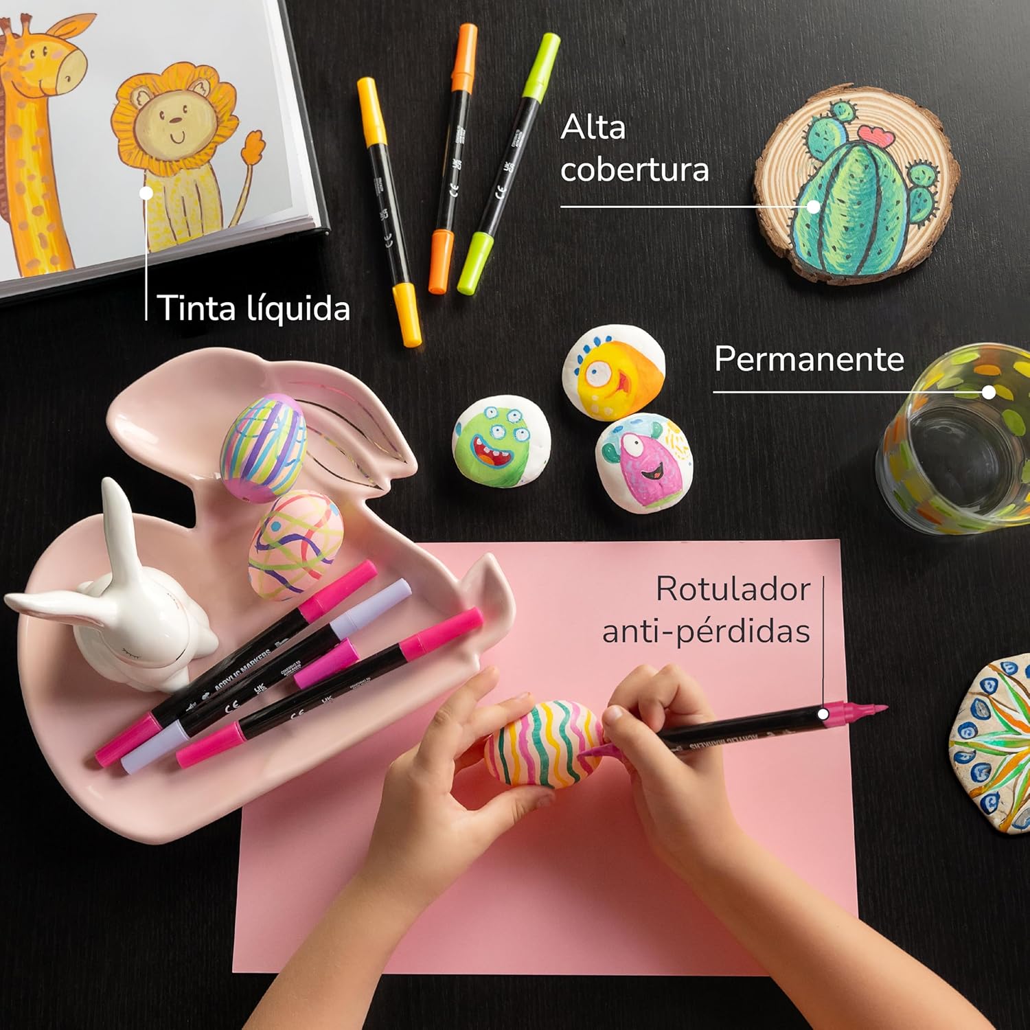 Detalle 2 de Zenacolor Rotuladores Acrílicos doble punta 24 colores