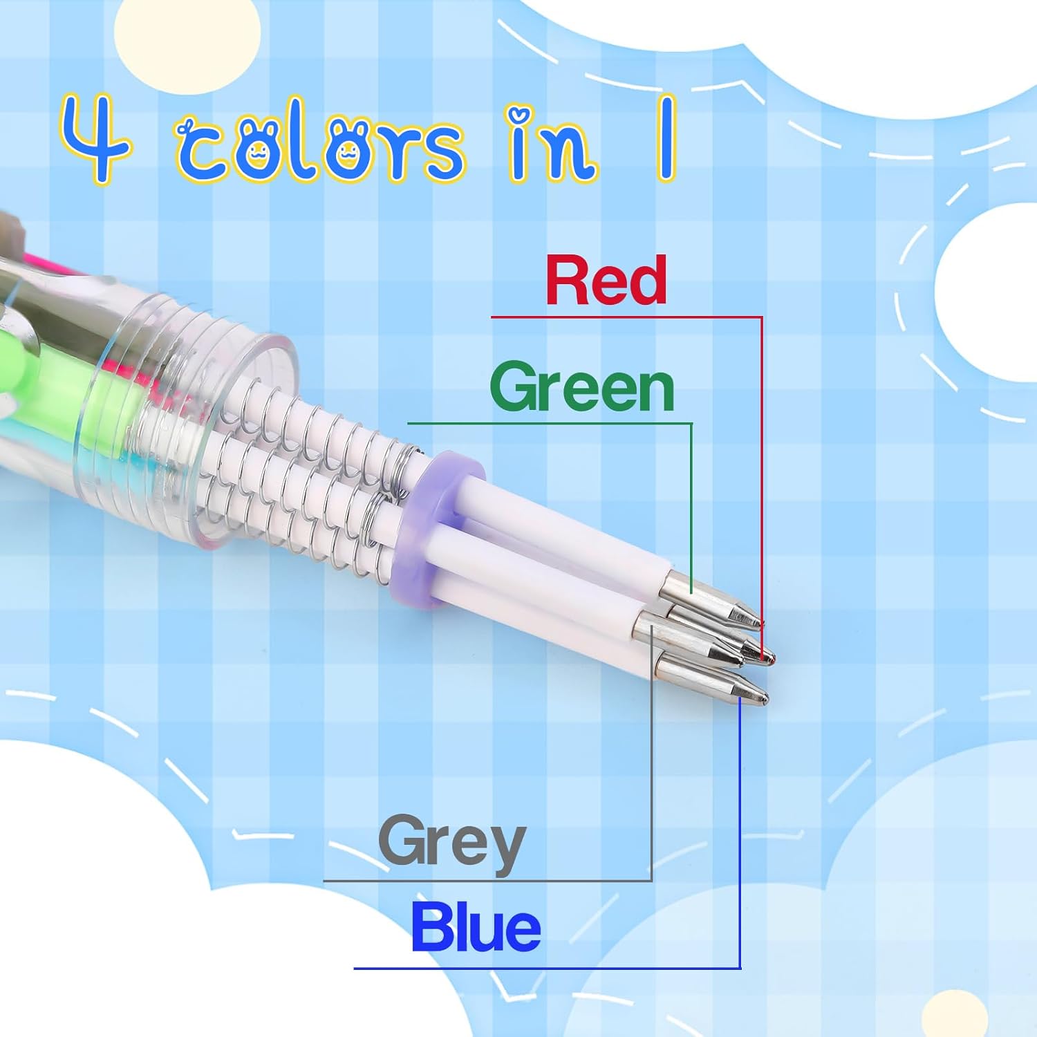 Detalle de SZCECHRE 40Pcs Mini Multicolor Pens in One 4-in-1 – Fun 4-Color Kids’ Ballpoint Set