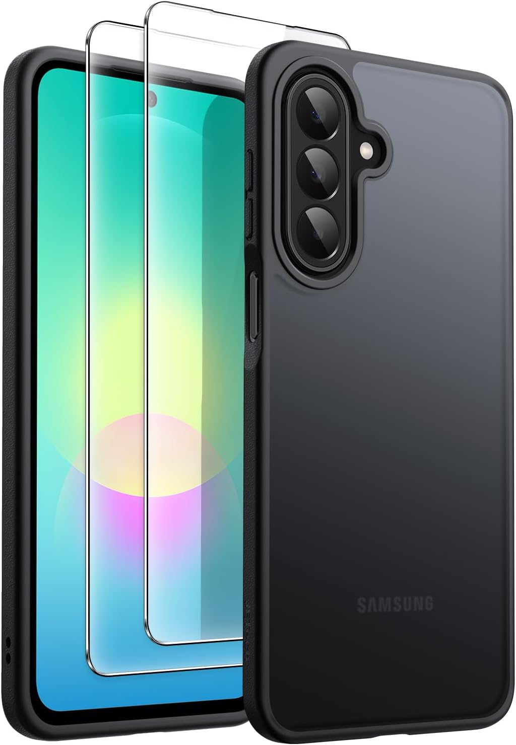 Thumbnail 6 de JETech 3-i-1 matt skal för Samsung Galaxy A26 5G, svart med 2 skärmskydd