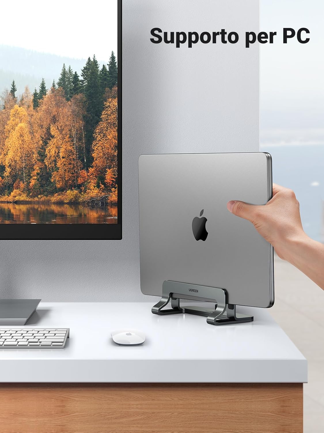 Thumbnail 3 de UGREEN Supporto Verticale per Laptop Regolabile in alluminio (MacBook, notebook e iPad) – grigio