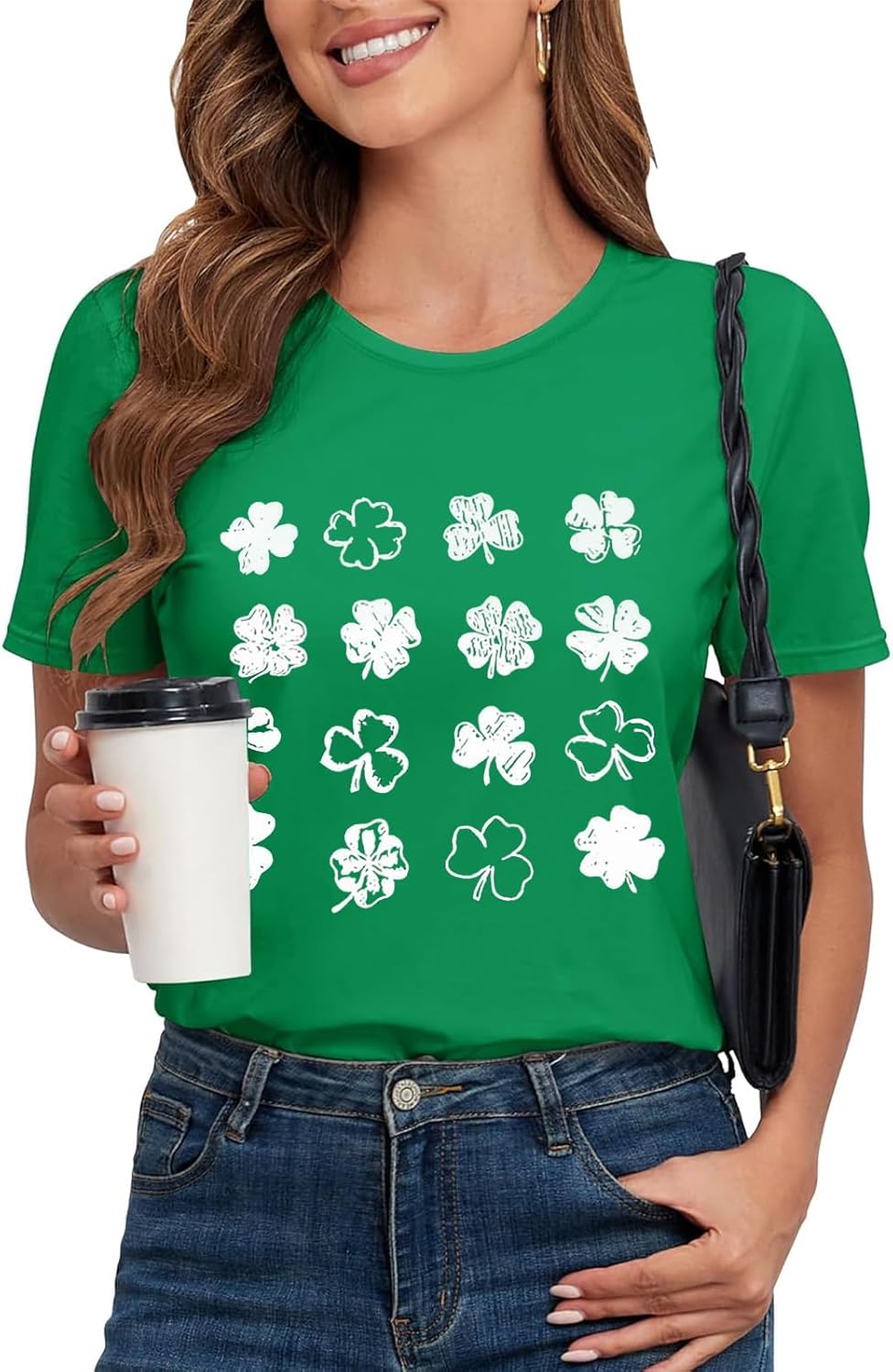Detalle de SEDEX St Patrick's Day Tops Women Shamrock T Shirt – Soft, Slim-Fit St. Patrick’s Day Tee