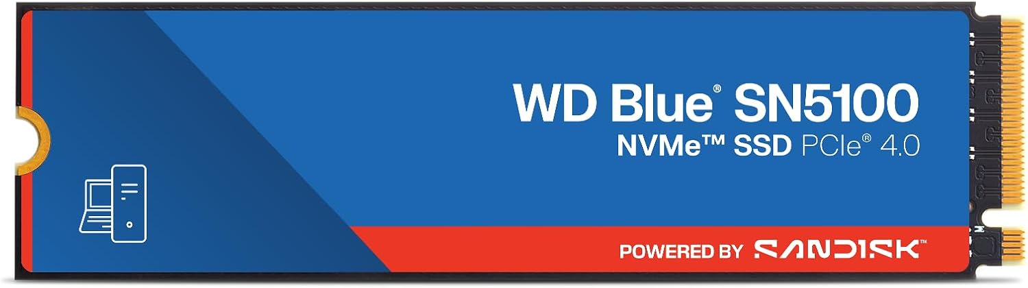Detalle de Western Digital WD Blue SN5100 1TB NVMe SSD M.2 2280、PCIe Gen 4.0・読取最大7,100MB/秒