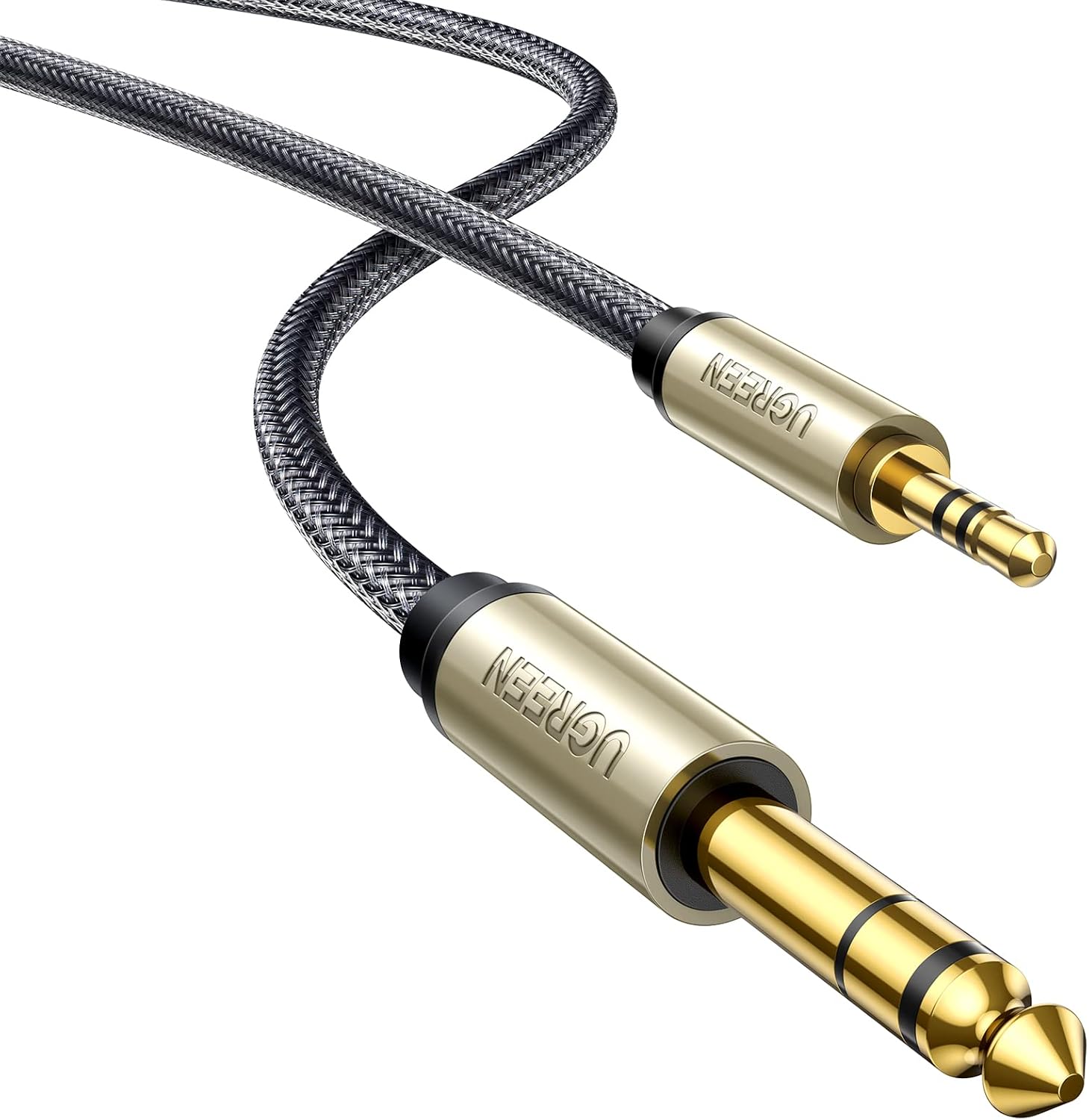 UGREEN 3.5mm to 6.35mm オーディオ変換ケーブル 2m・編組仕様