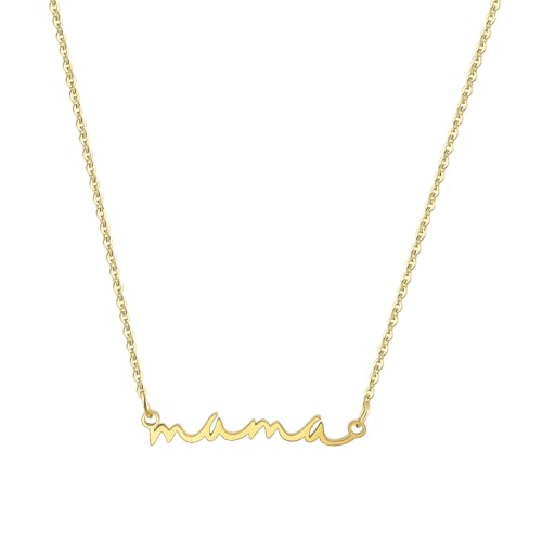 Detalle de Aliyoham 14K Gold Plated Mama Necklace with Mum Letter Pendant
