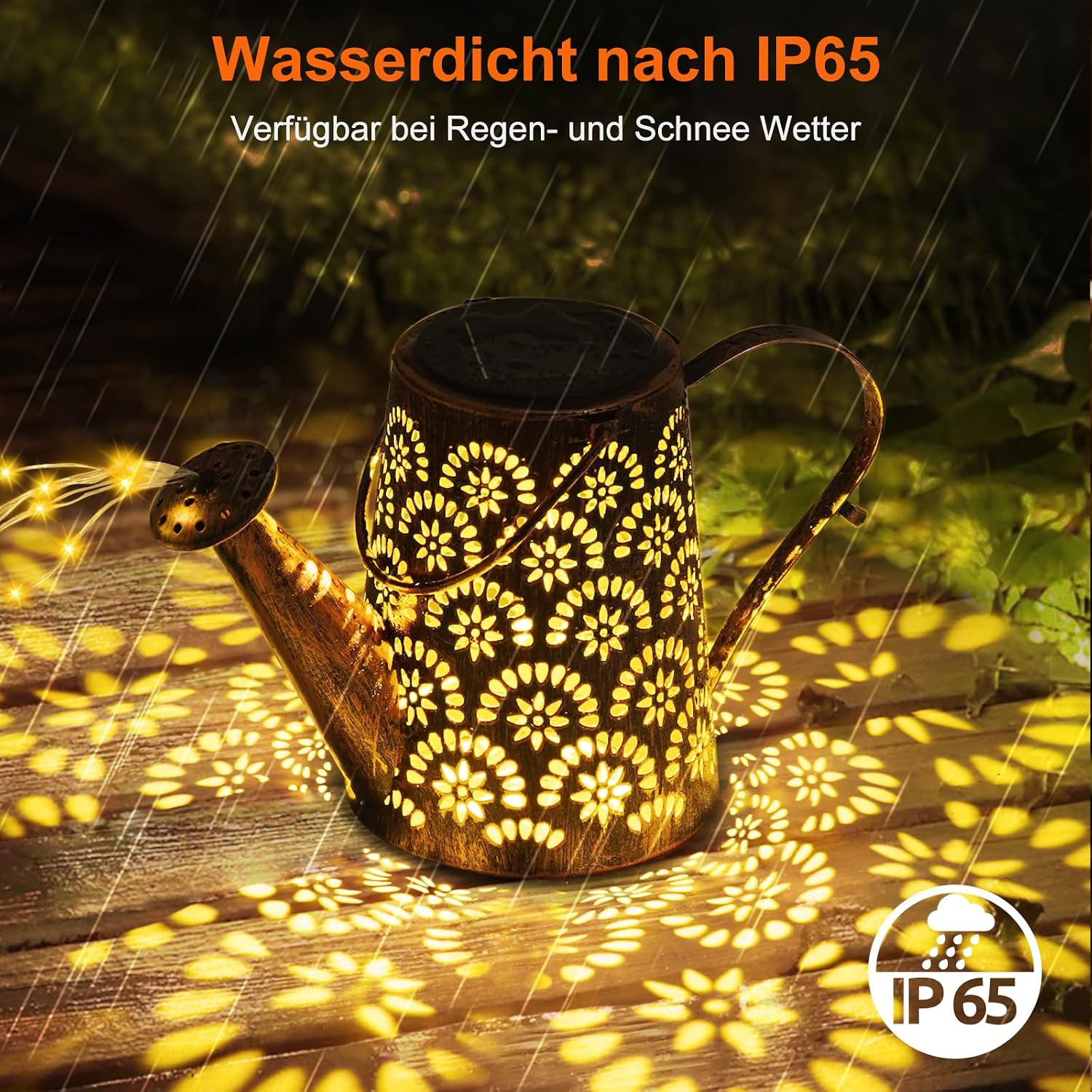 Thumbnail 2 de OUILA Solar Gießkanne Lichterkette – Solarleuchte in Gießkanne mit IP65 Wasserdicht