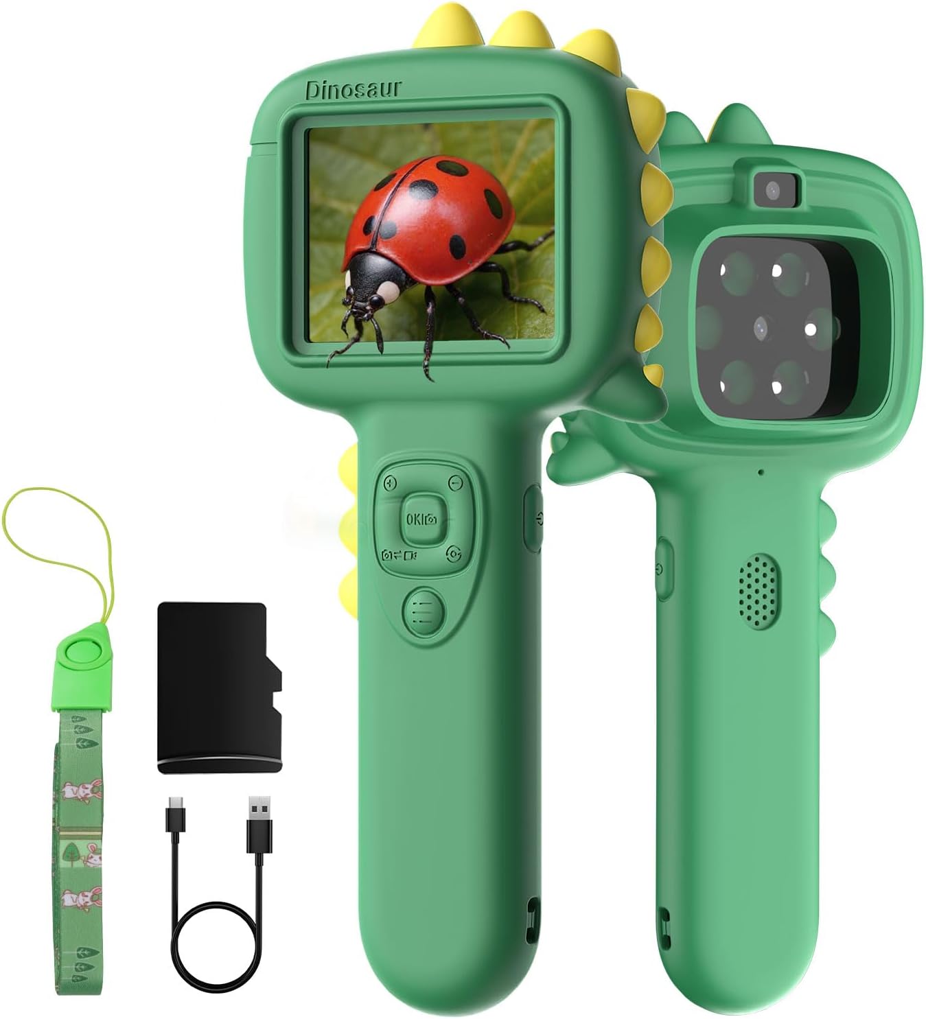 Detalle de Microscope Camera for Kids: 2-in-1 Handheld Pocket Microscope with 2.4" Screen and Autofocus (Green)