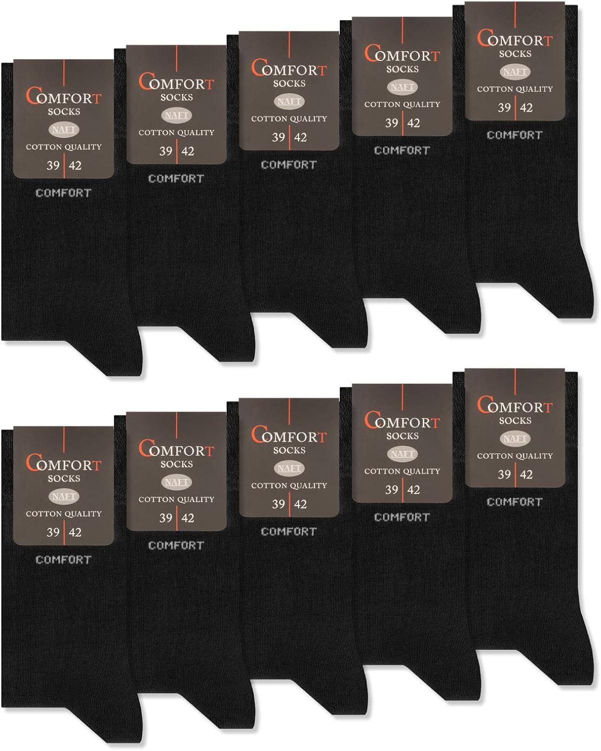 Detalle de 10 Paar Comfort Socken ohne Gummi & ohne Naht – Baumwolle, Komfortbund, Herren & Damen