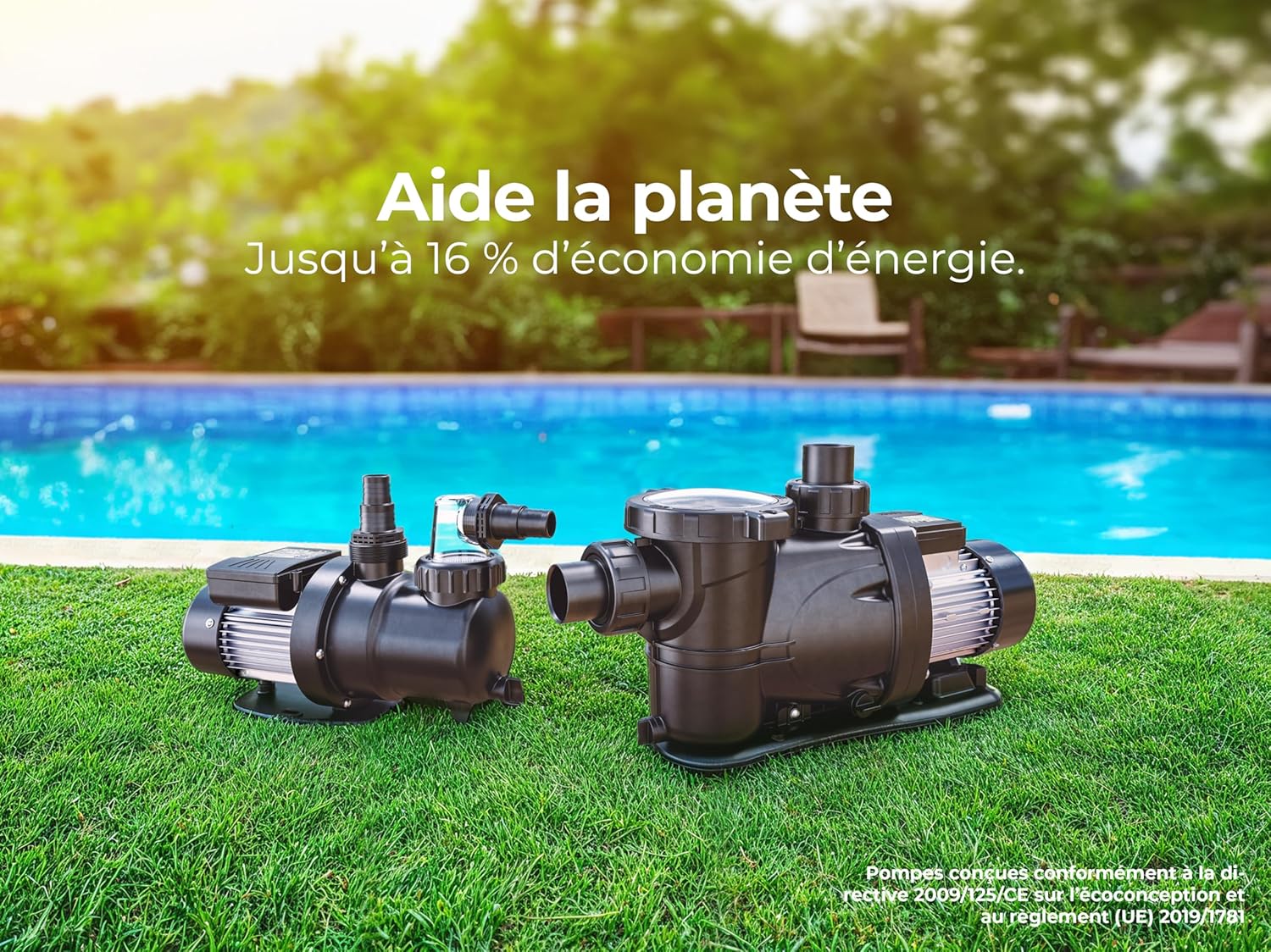 Thumbnail 2 de Gre PP102 – Pompe de filtration pour piscine, 900 W, 20 m³/h, jusqu’à 100 m³