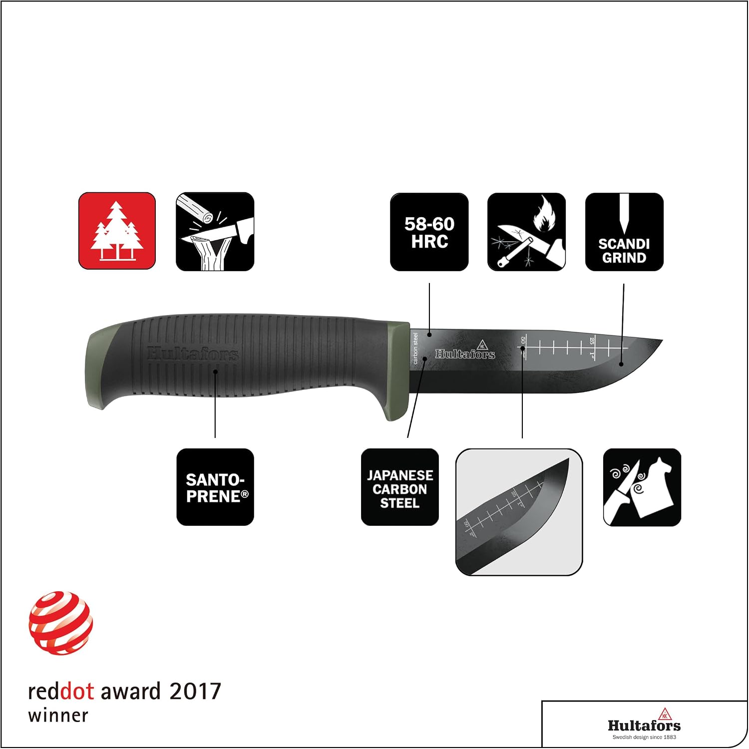 Detalle de Hultafors outdoor knife 380270