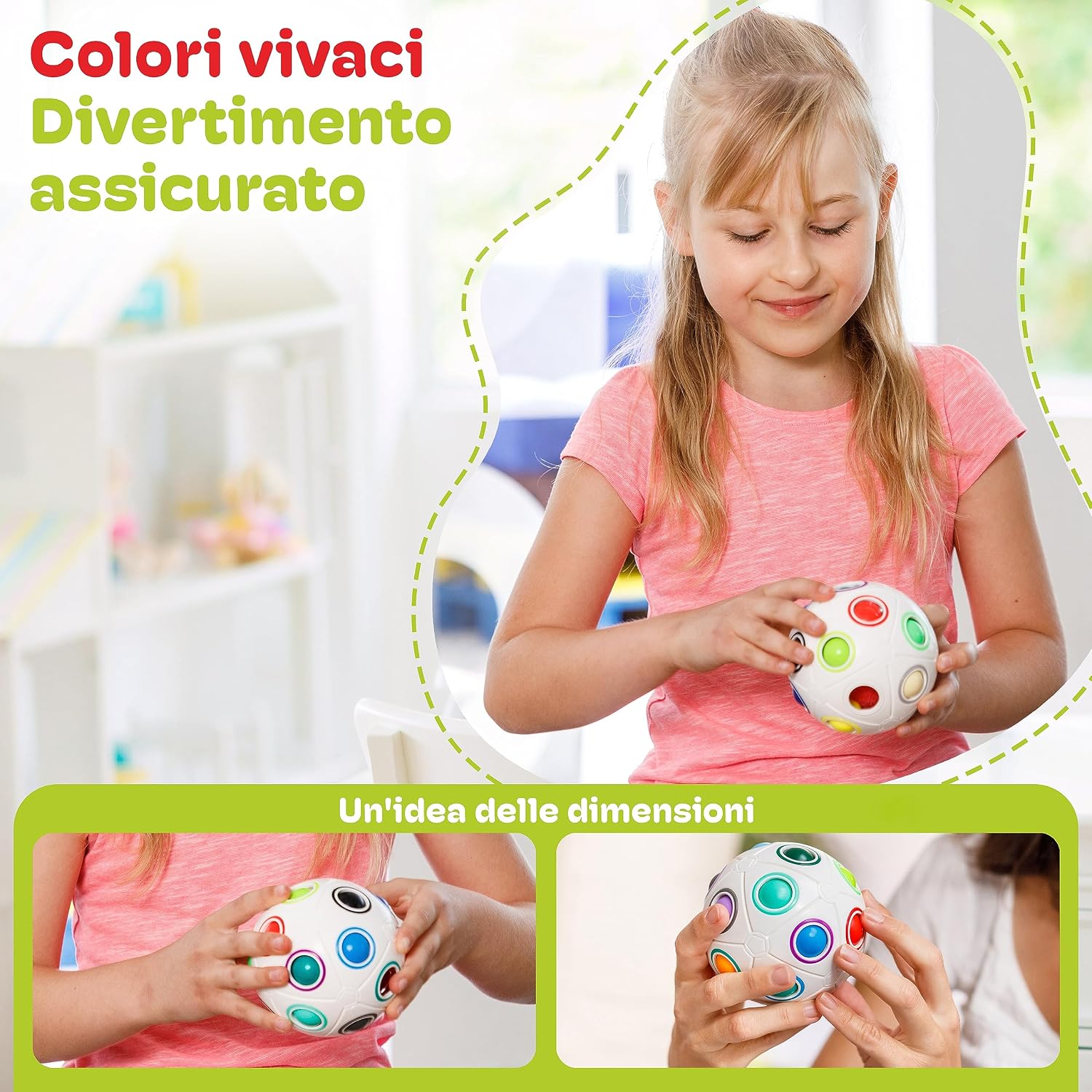 Detalle 2 de CUBIDI Palla Magica Arcobaleno 7 cm
