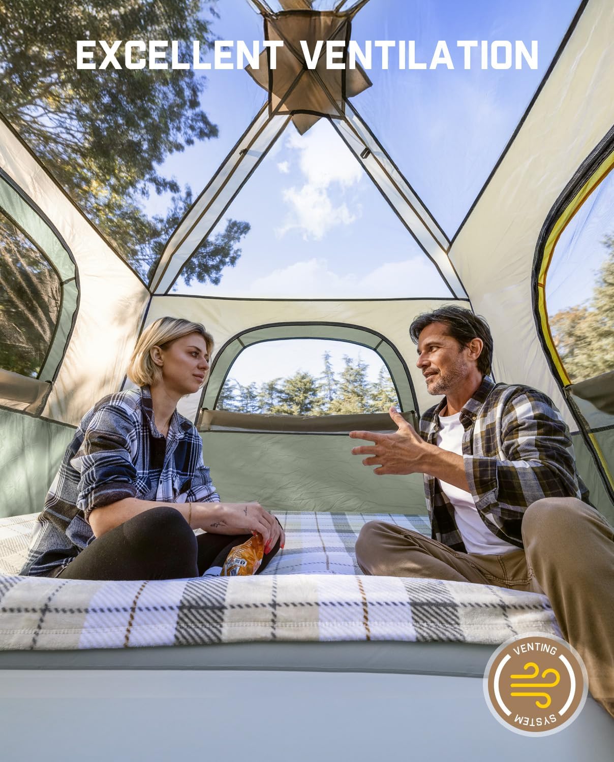 Thumbnail 2 de FanttikOutdoor Instant Cabin Camping Tent (4/6/8/10 Person) — 60-Second Setup, Rainfly & Windproof, Navy Blue