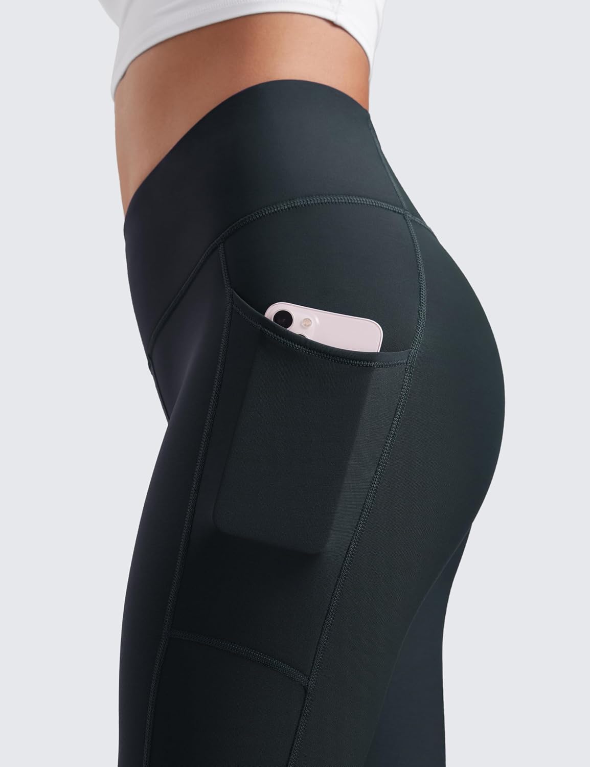 Detalle 2 de Legging thermique femme CRZ YOGA à taille haute avec poches (True Navy, 44)