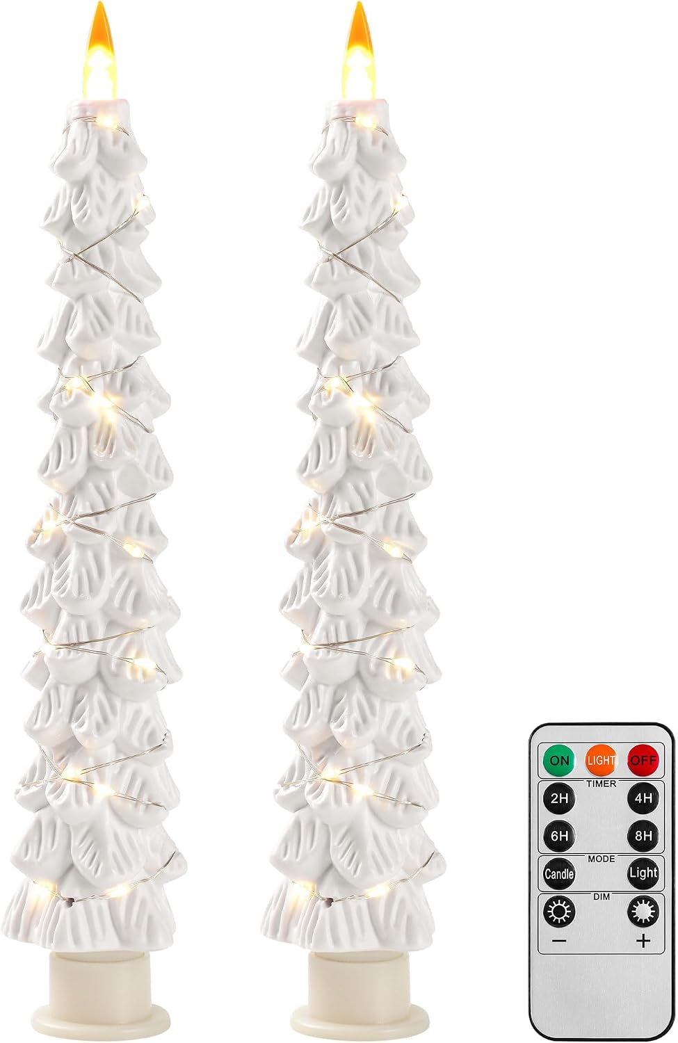 Detalle de Velas led árbol sin llama 2 pilas 🎄