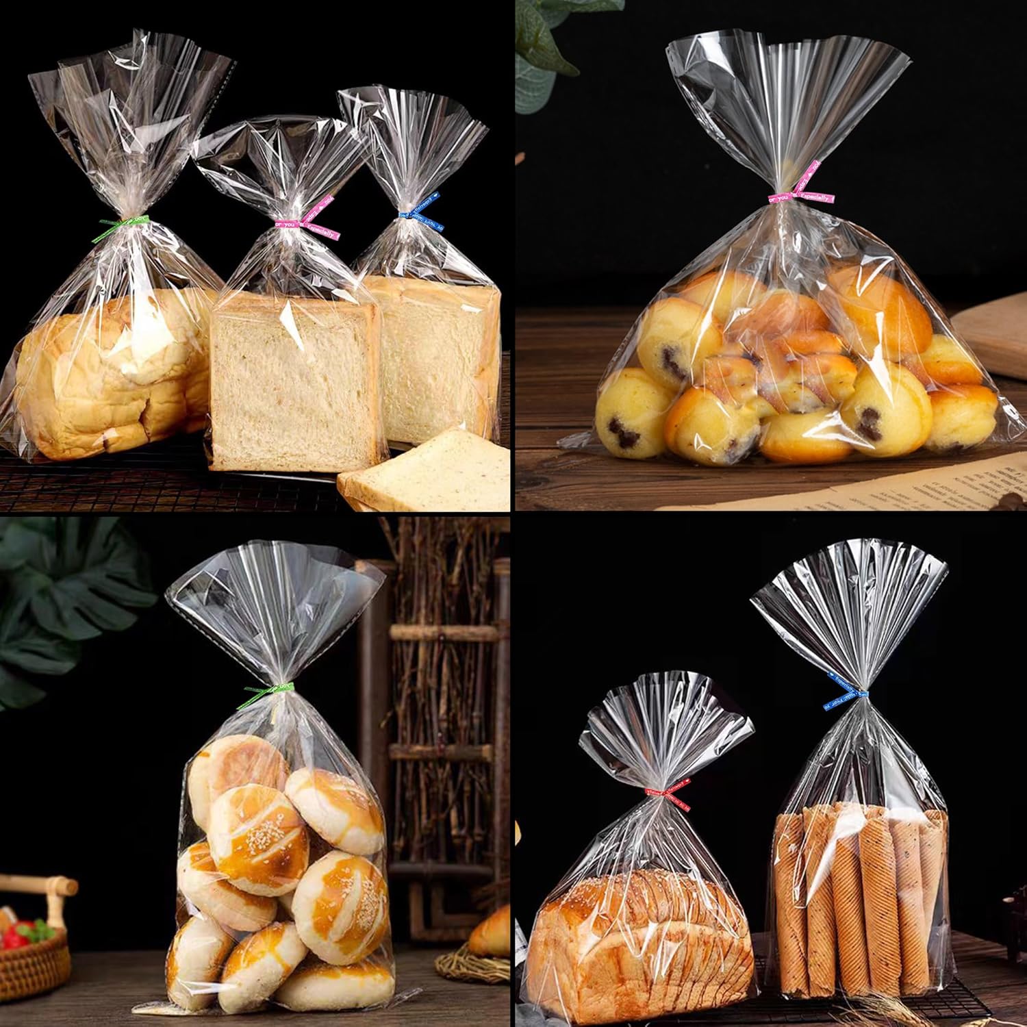 Thumbnail 5 de Rhimooay 200er Pack kleine Cellophantüten für Süßigkeiten, 25×18 cm