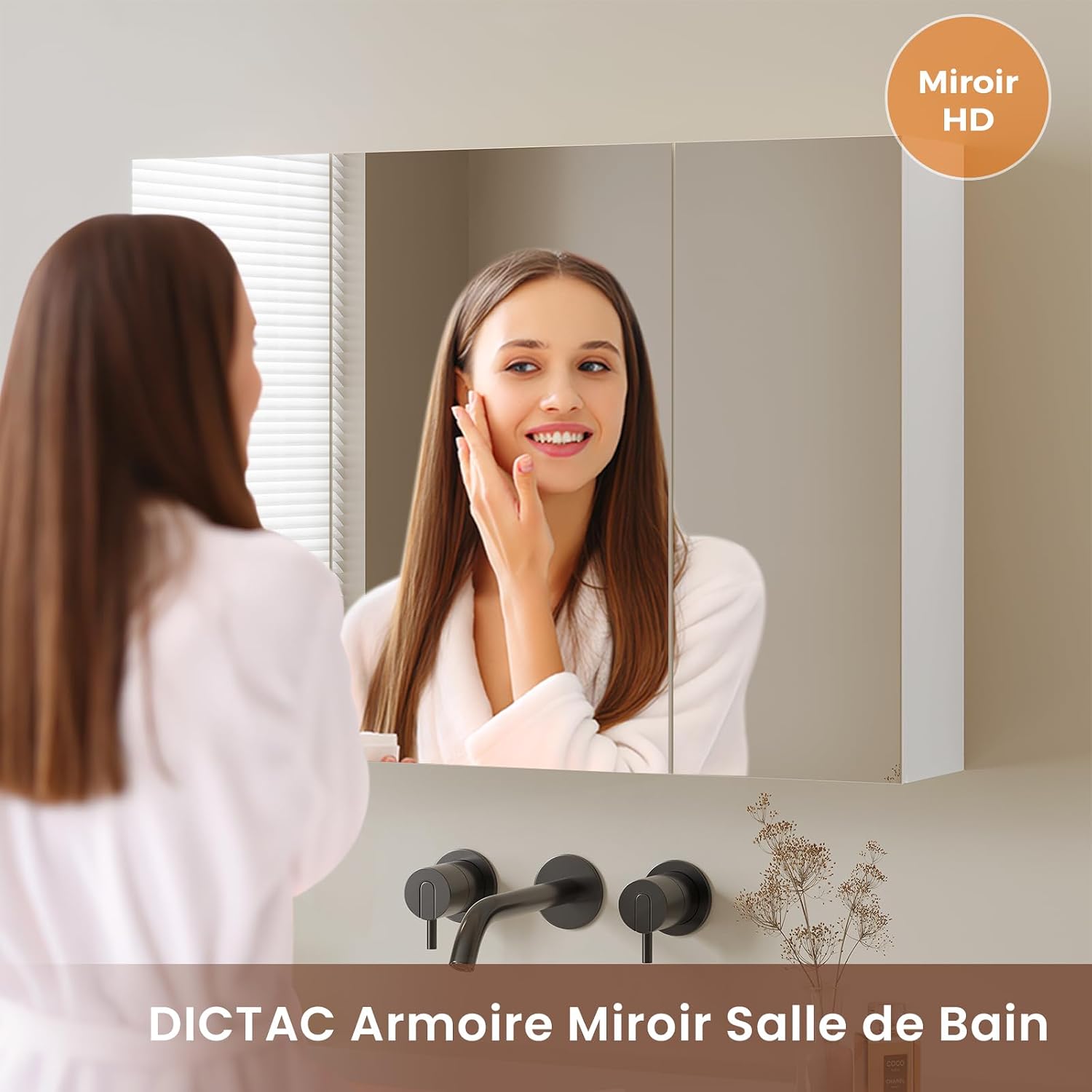 Detalle de DICTAC armoire de salle de bain 80×60×16