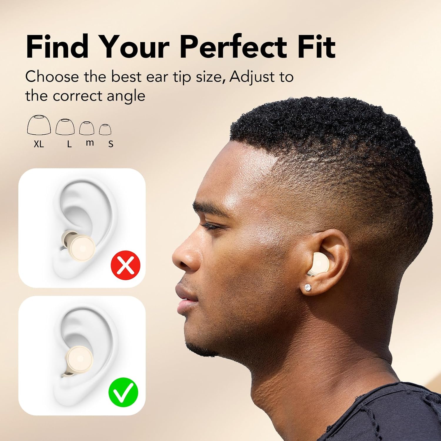 Thumbnail 4 de 2026 Bouchon d'oreille pour dormir – Réduction bruit 45 dB, silicone réutilisable (XS–L) – Blanc